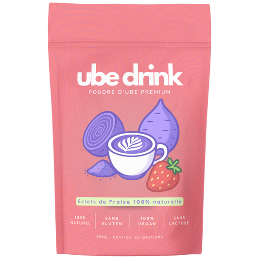 Poudre d’Ube Premium 100% Naturelle - 100g - Éclats de Fraises